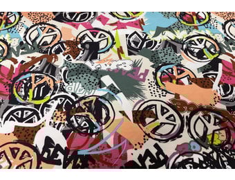 French Terry Peace Fuchsia Mint