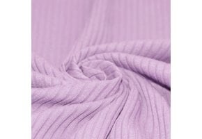 Brede Rib Jersey Stof Pastel Lila