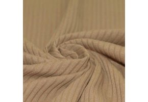 Brede Rib Jersey Stof Cacao