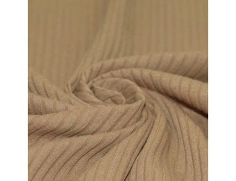 Brede Rib Jersey Stof Cacao