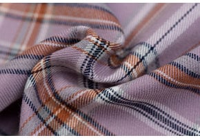 Schotse Ruit Tartan Check Stretch Lila - Bruin