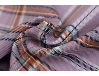 Schotse Ruit Tartan Check Stretch Lila - Bruin