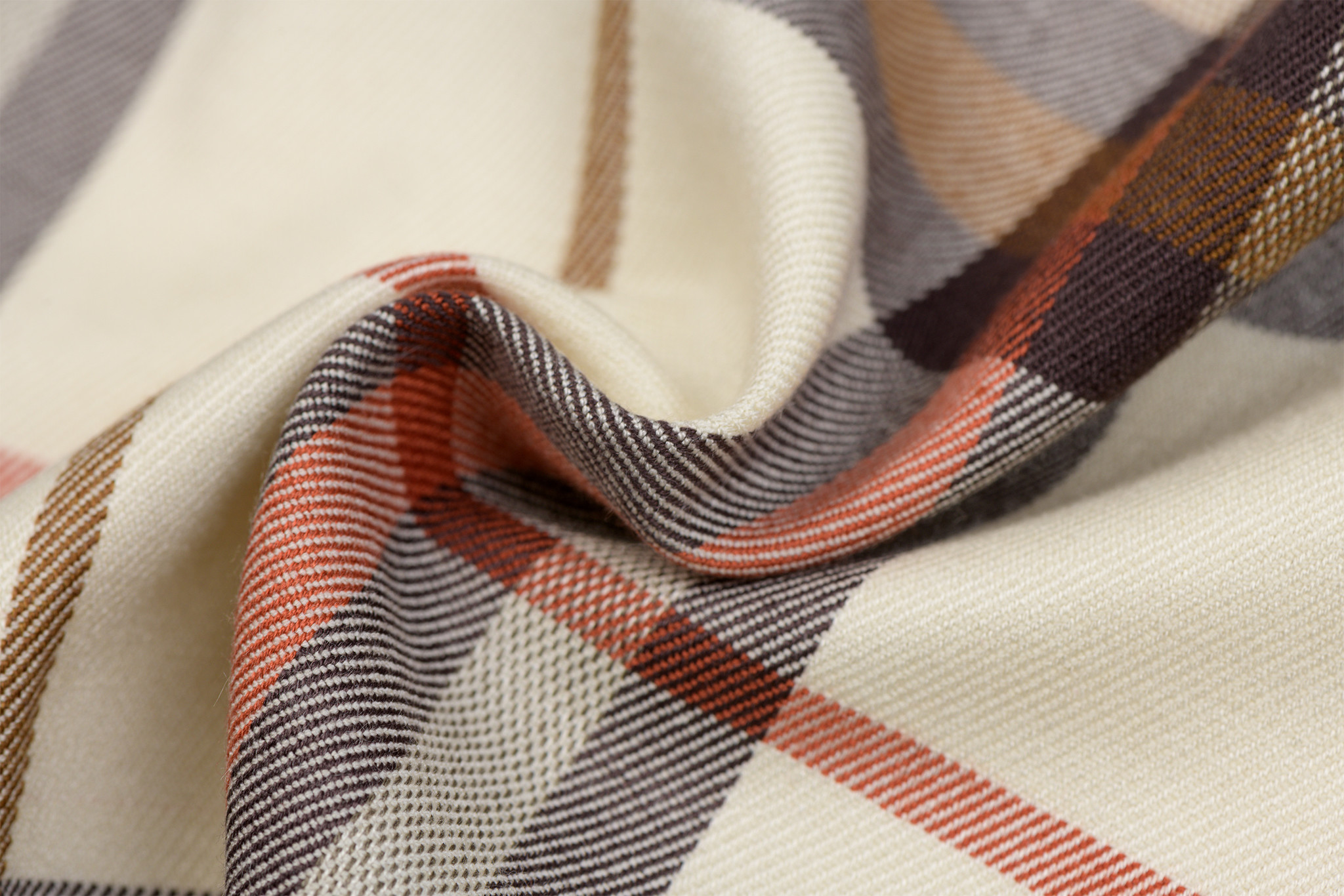 Schotse Ruit Tartan Check Stretch Sand - Bruin