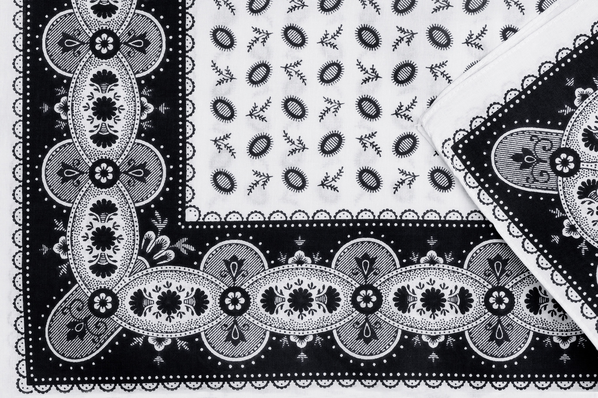 Zakdoek Koffieboon Wit - Zwart