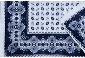 Zakdoek Koffieboon Wit - Donkerblauw