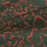 Katoen Poplin Wilde Bloemen Legergroen