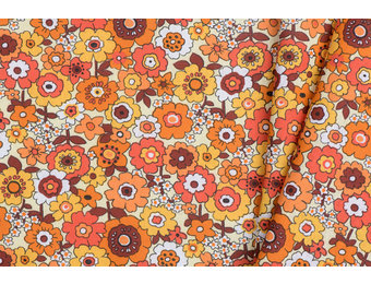 Katoen Retro Bloemen Popette Orange