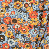 Katoen Retro Bloemen Popette Blue
