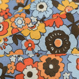 Katoen Retro Bloemen Popette Blue
