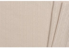 Pointelle Jersey Stof (Strepen) Licht Beige