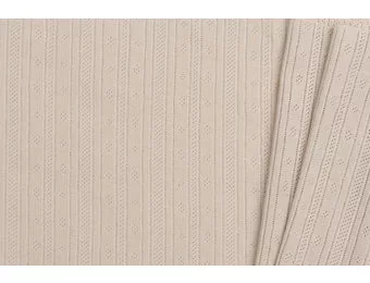 Pointelle Jersey Stof (Strepen) Licht Beige
