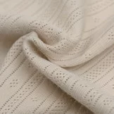 Pointelle Jersey Stof (Strepen) Licht Beige
