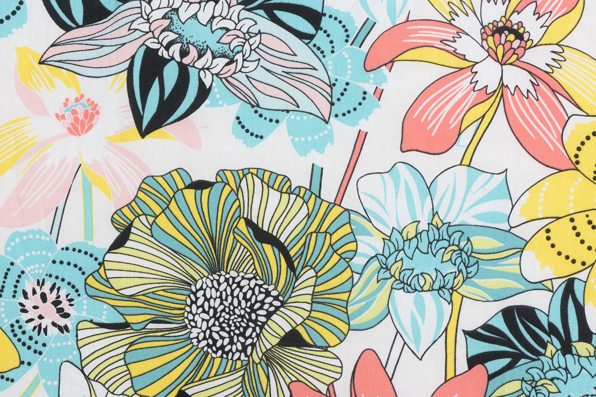 Katoen Vintage Bloemen Multi