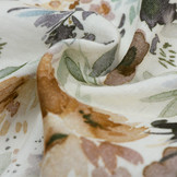 Double gauze digitaal wilde bloemen ecru