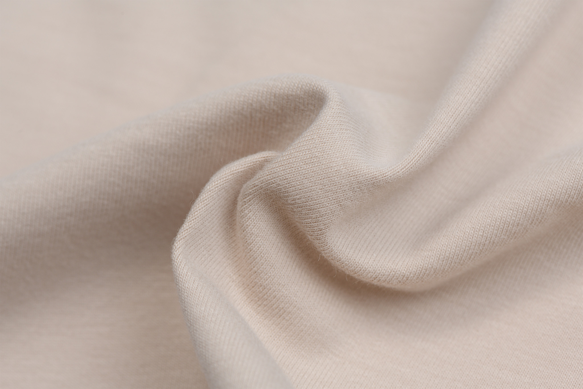 Organic Katoenen Jersey Stof Licht Beige