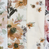 Double gauze digitaal wilde bloemen ecru