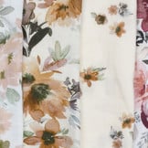 Double gauze digitaal wilde bloemen wit