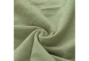 Gewassen Katoenen Stof Olijf Groen