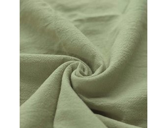 Gewassen Katoenen Stof Olijf Groen