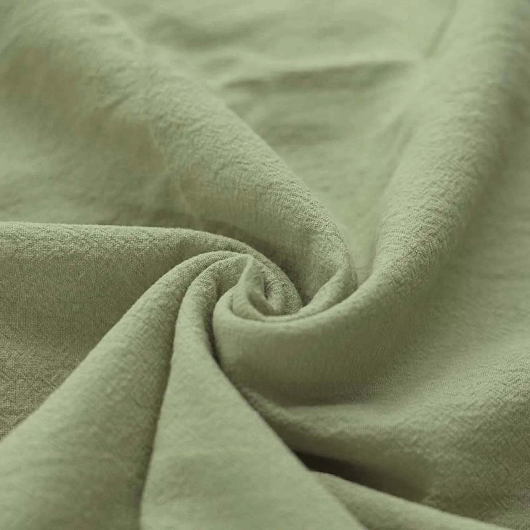Gewassen Katoenen Stof Olijf Groen – Zacht, Ademend & Stonewashed