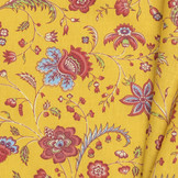 Katoen Vintage Bloemen Holi Geel