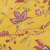 Katoen Vintage Bloemen Holi Geel