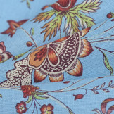 Katoen Vintage Bloemen Holi Aqua