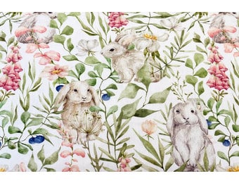 Deco Stof Bunny Garden