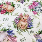 Deco Stof Easter bunny on the meadow