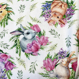 Deco Stof Easter bunny on the meadow