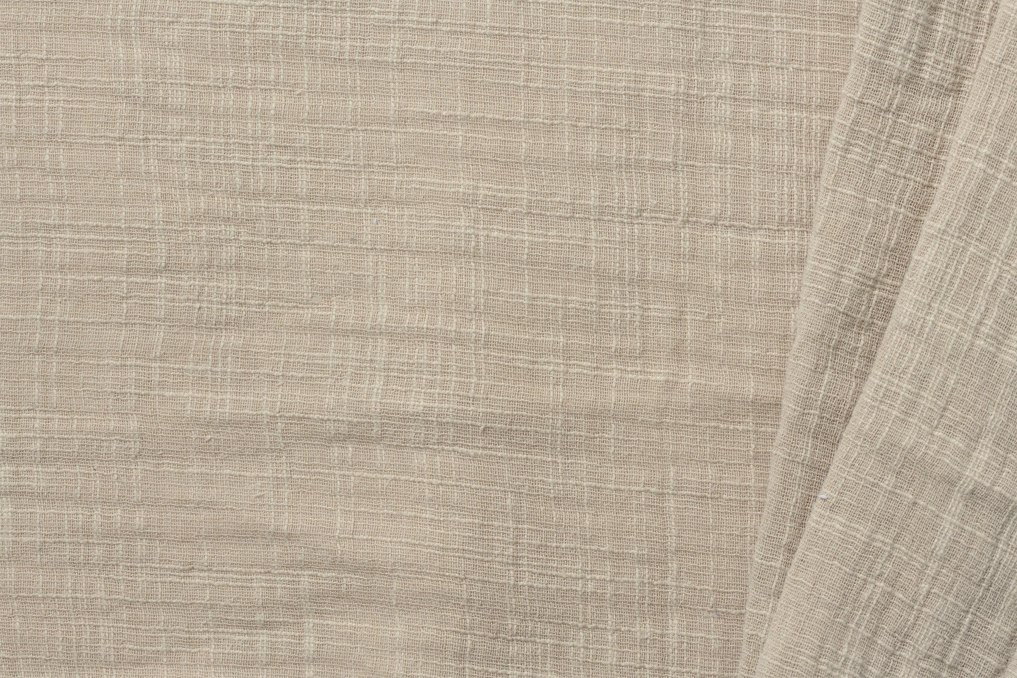 Baby cotton mousseline met linnen effect beige