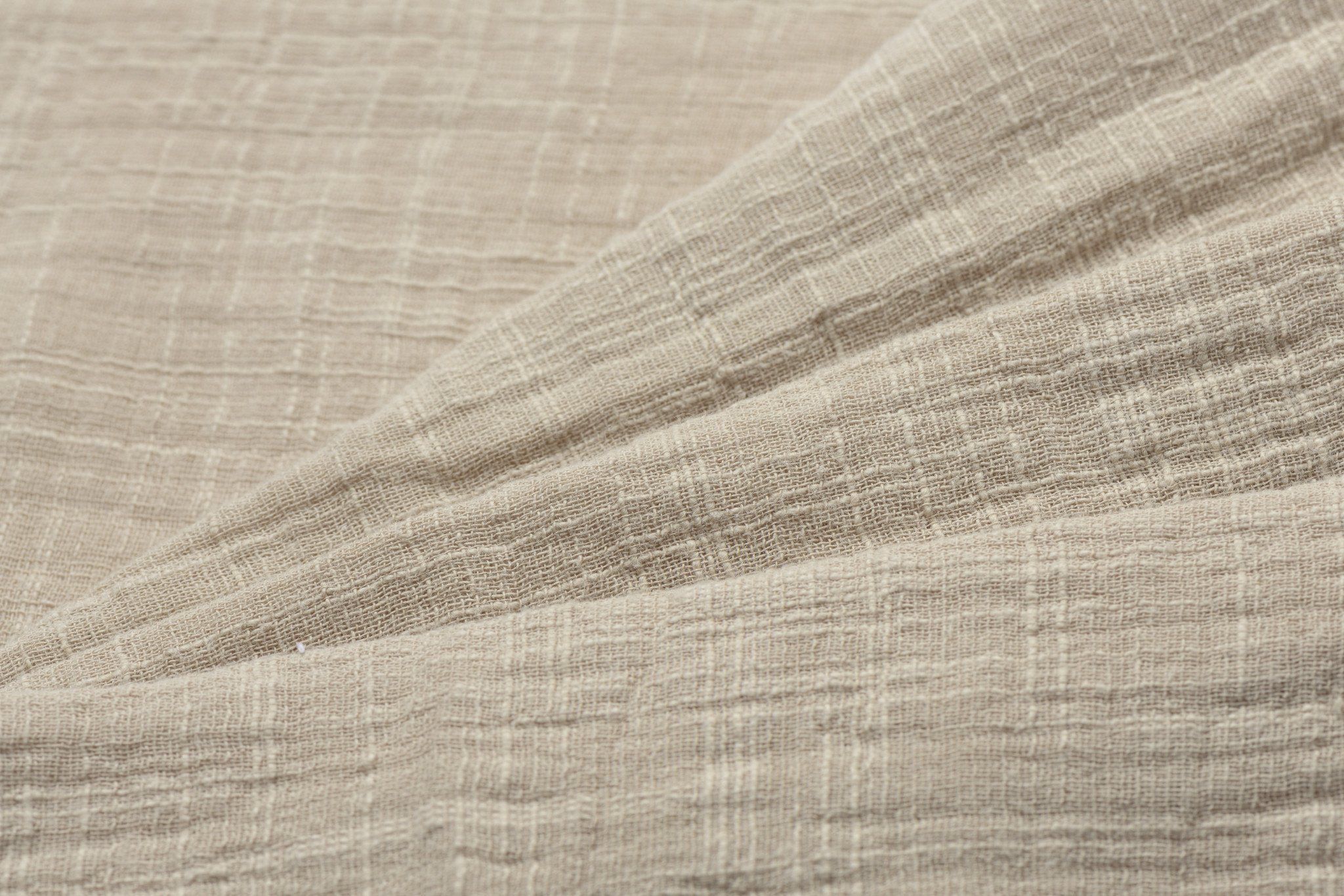 Baby cotton mousseline met linnen effect beige