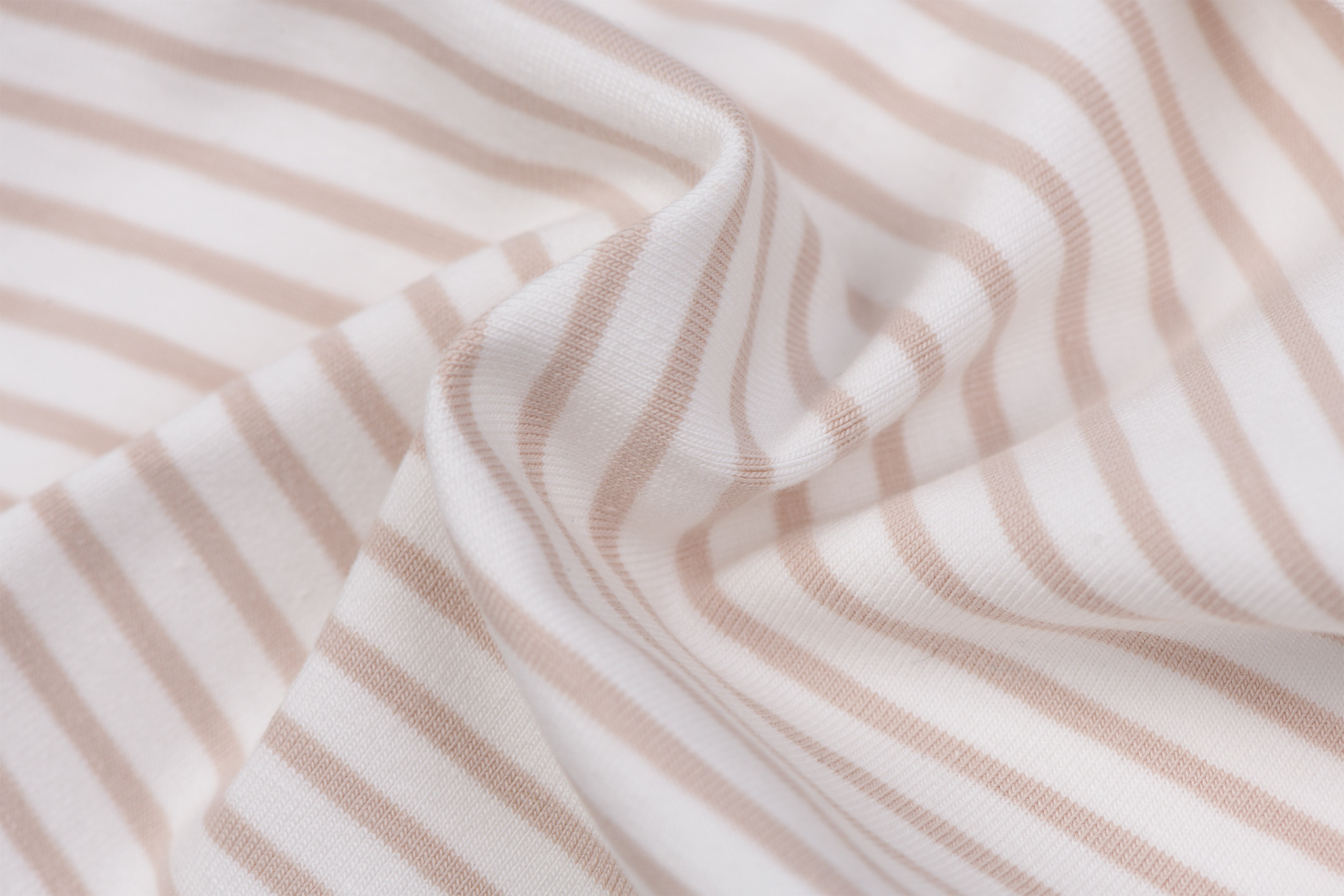 Jersey Strepen Off White / Licht Beige