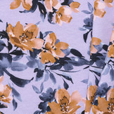 French terry bloemen lila