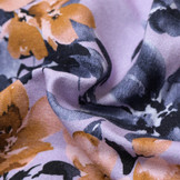 French terry bloemen lila