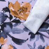 French terry bloemen lila