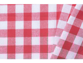 Katoen boerenbont ruit 2 cm rood