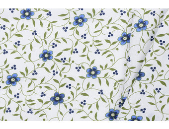 Folklore bloemen blauw - groen