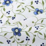 Folklore bloemen blauw - groen