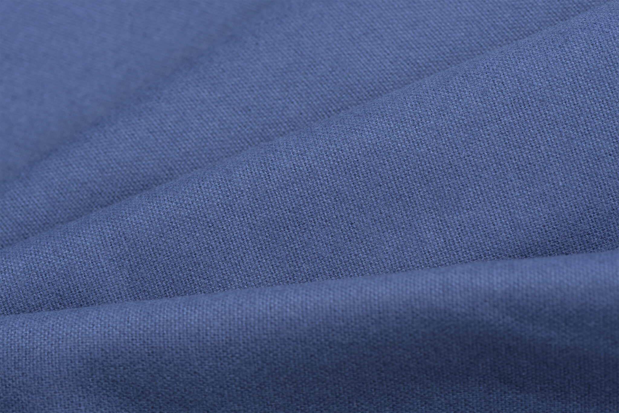 Katoen Flanel Uni Jeans Blauw