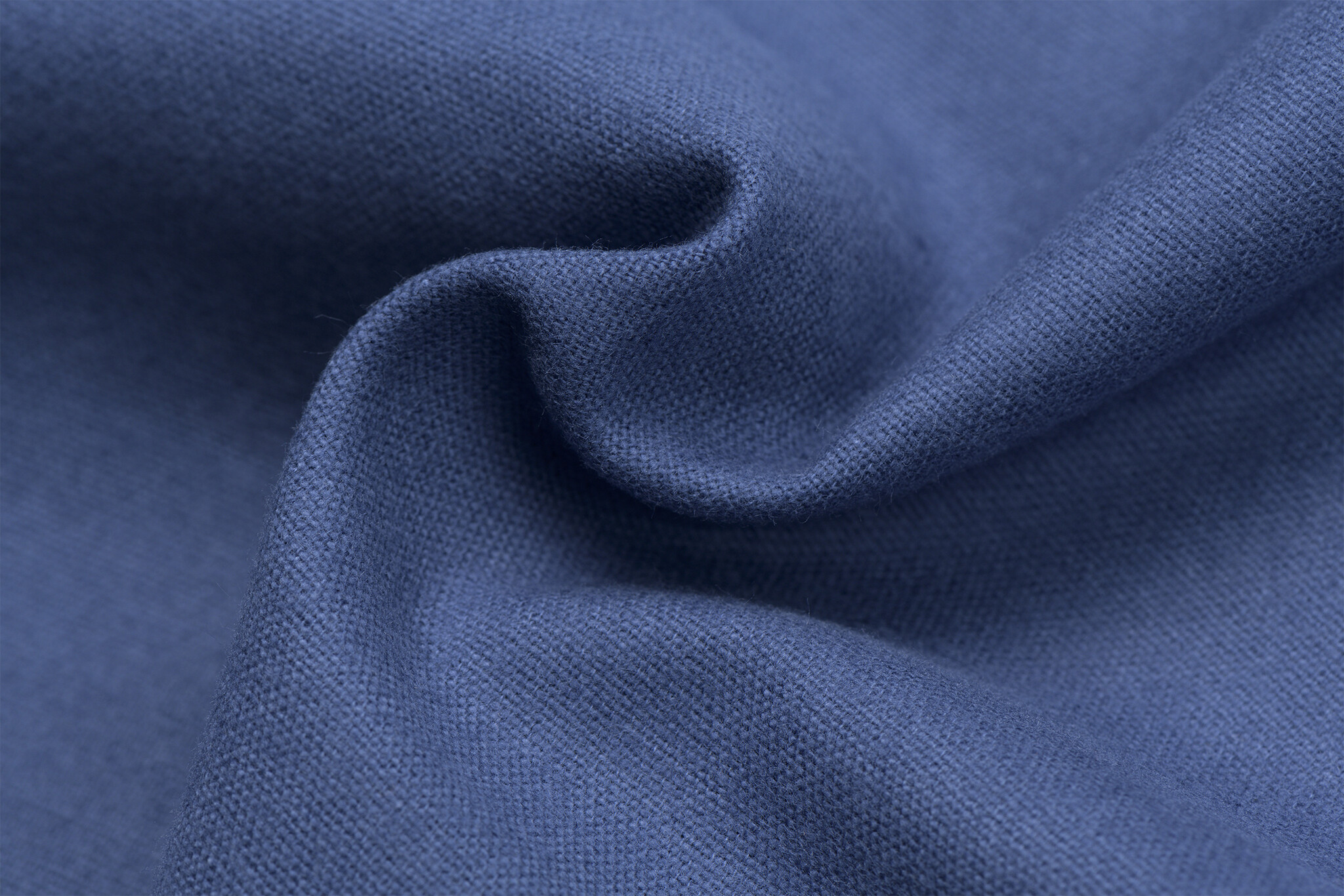 Katoen Flanel Uni Jeans Blauw