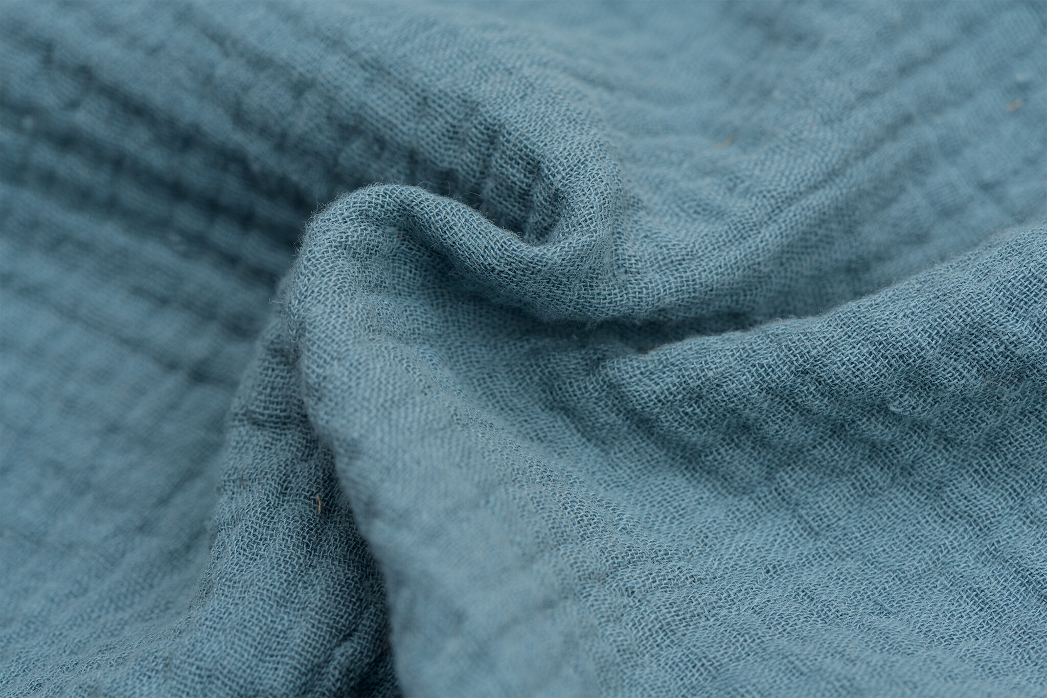 Hydrofiel Stof Dusty Blue – Zacht, Ademend en Duurzaam