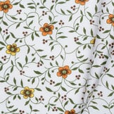 Katoen Folklore bloemen geel- oranje