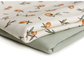 Jersey Katoen Digitale Print - Vintage Citroenen Beige