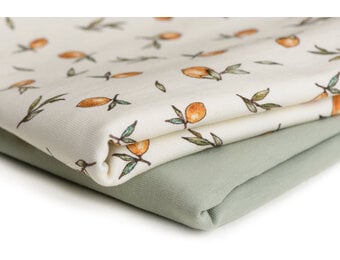 Jersey Katoen Digitale Print - Vintage Citroenen Beige