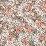 Poplin Katoen Digitale Print - Vrolijke Bloem Pastel