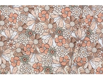 Poplin Katoen Digitale Print - Vrolijke Bloem Pastel