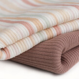 Rib Jersey Stof -  Lengtestreep Pastel