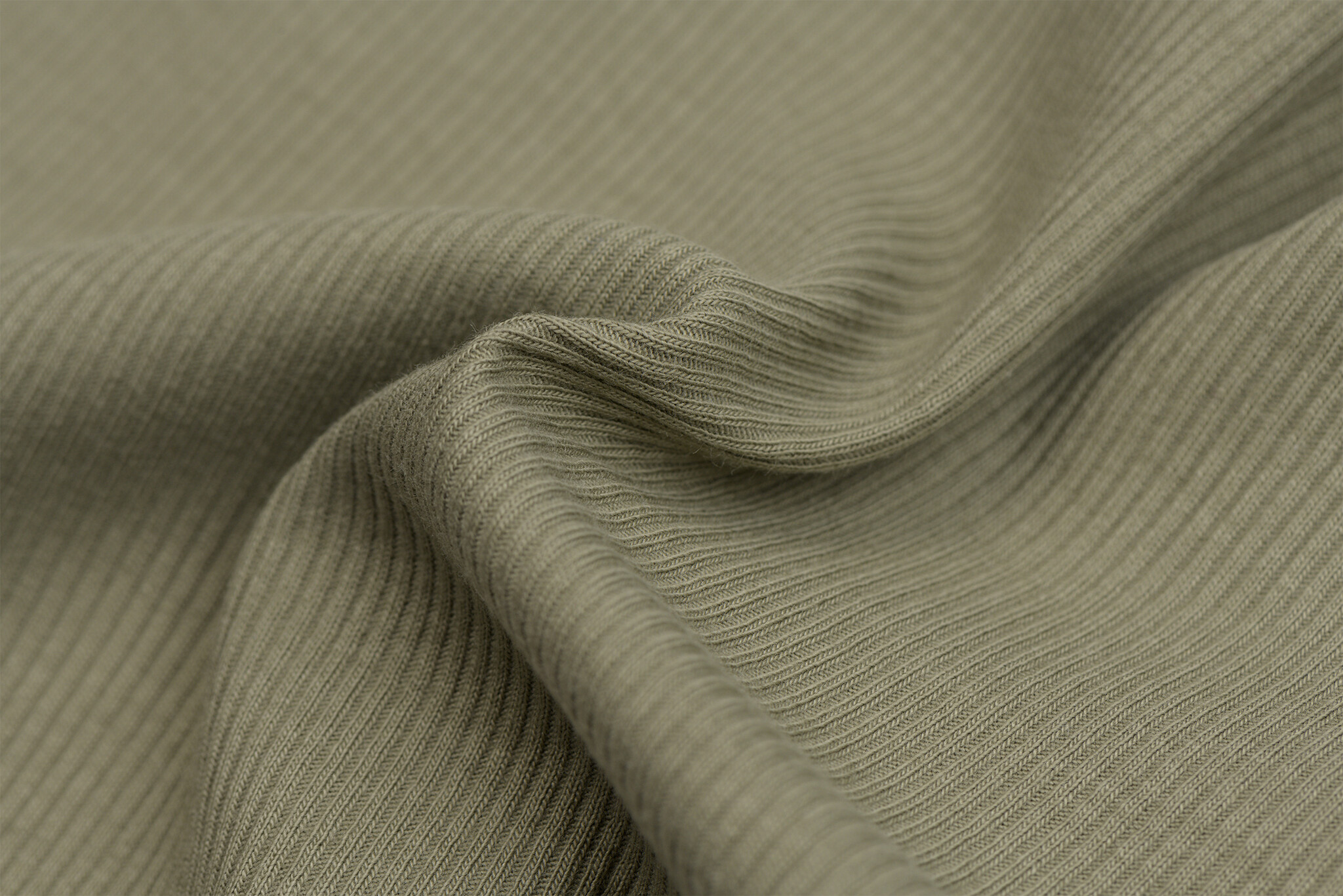 Rib Jersey Stof Olijf