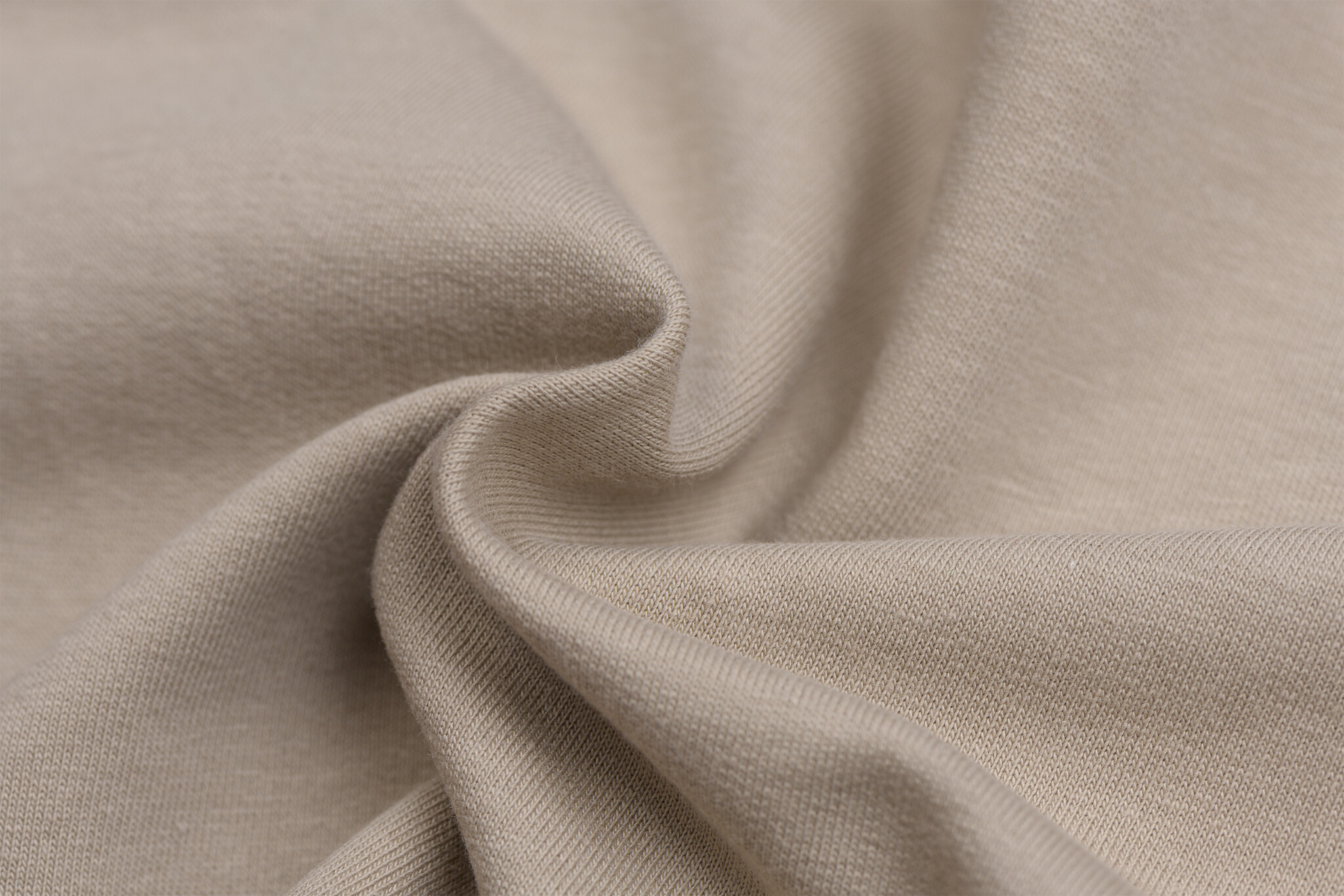 Katoenen Sweatstof Brushed Sand